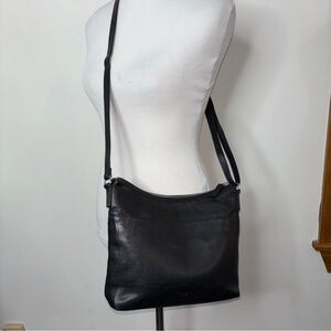 Margot New York Black Pebbled Leather Shoulder Crossbody Bag
